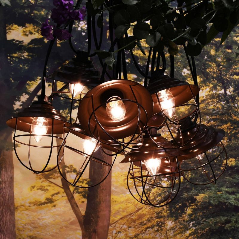 10 Lights Metal Up Lid Electric Café String Lights Bronze