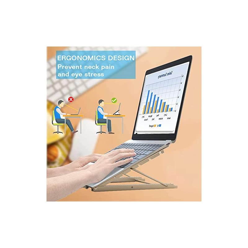 Tablet Stand, Foldable Ventilated Holder ,Portable Desktop Stand, Universal Lightweight Ergonomic Tray Cooling Stand for All 10-14 inches Notebook/Tablet