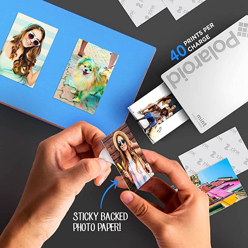 Polaroid Mint Instant Print Digital Camera White Prints on  2x3 StickyBacked Photo Paper