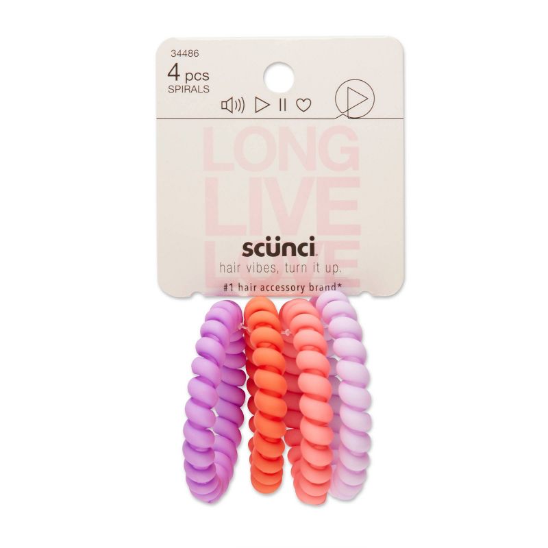 scunci Matte Spirals - 4pk