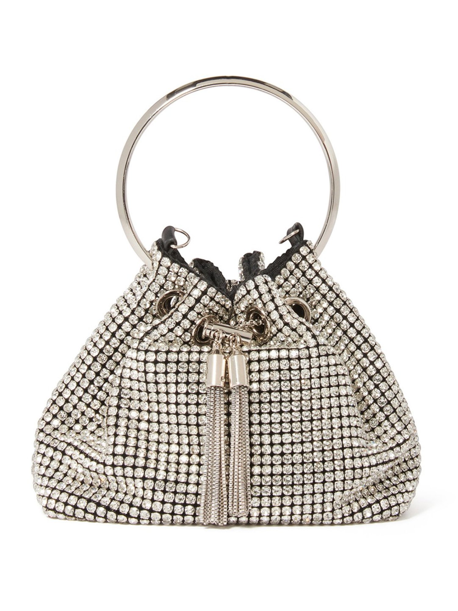 Forever New Silver Embellished Small Skylah Sparkle Potli