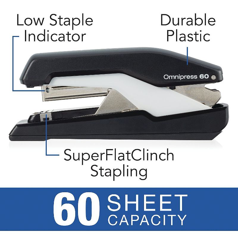 Rapid Supreme Omnipress SO60 Heavy-Duty Full Strip Stapler Black/Gray 5000590