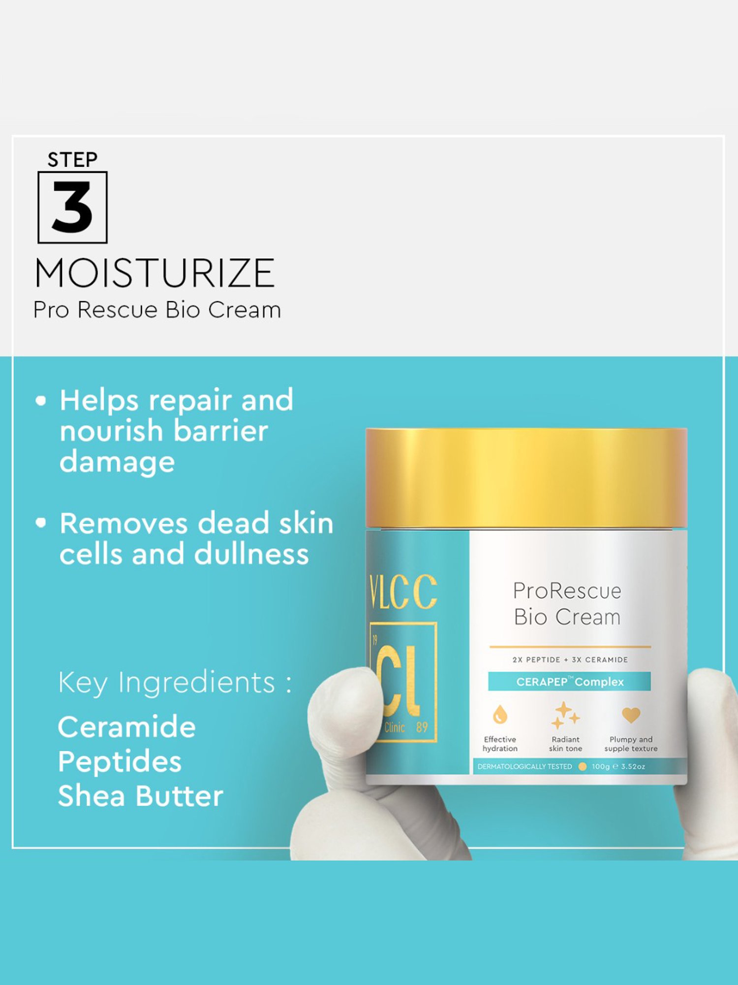 VLCC Clinic Anti Acne Face Wash, ProRescue Micro Serum & Bio Cream Combo