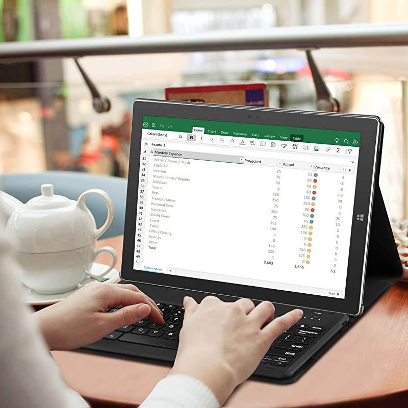 Surface Pro 7 Case with Keyboard for Surface Pro 6 Surface Pro 5 2017 Surface Pro 4 123 inch Tablet Folio Stand Case Detachable Wireless Type Cover Keyboard Black