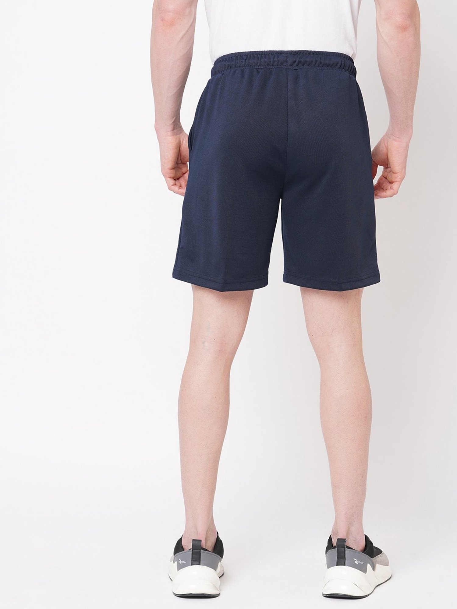 Fitz Navy Regular Fit Printed Sports Shorts