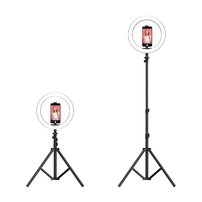 Tzumi ONAIR Halo Light Pro 10" LED Ring Light with Adjustable Tripod Stand - Black