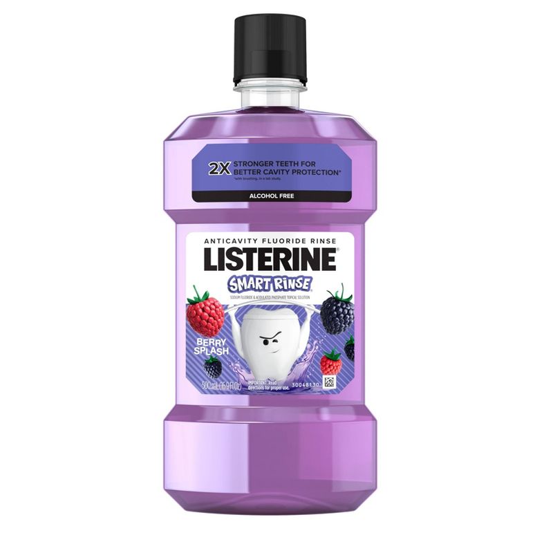 Listerine Smart Rinse Mouthwash Berry Splash - 16.9 fl oz