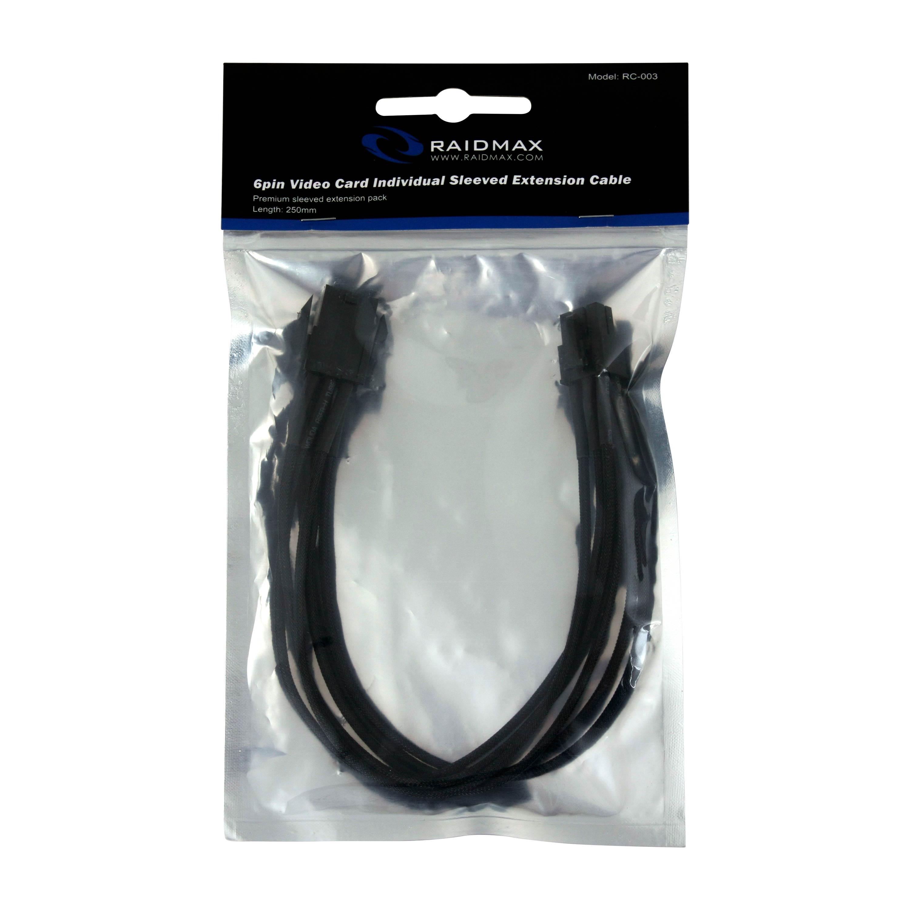 RAIDMAX 6Pin Male to 6-Pin Female Video Card Power Extension Cable 20cm(Black)