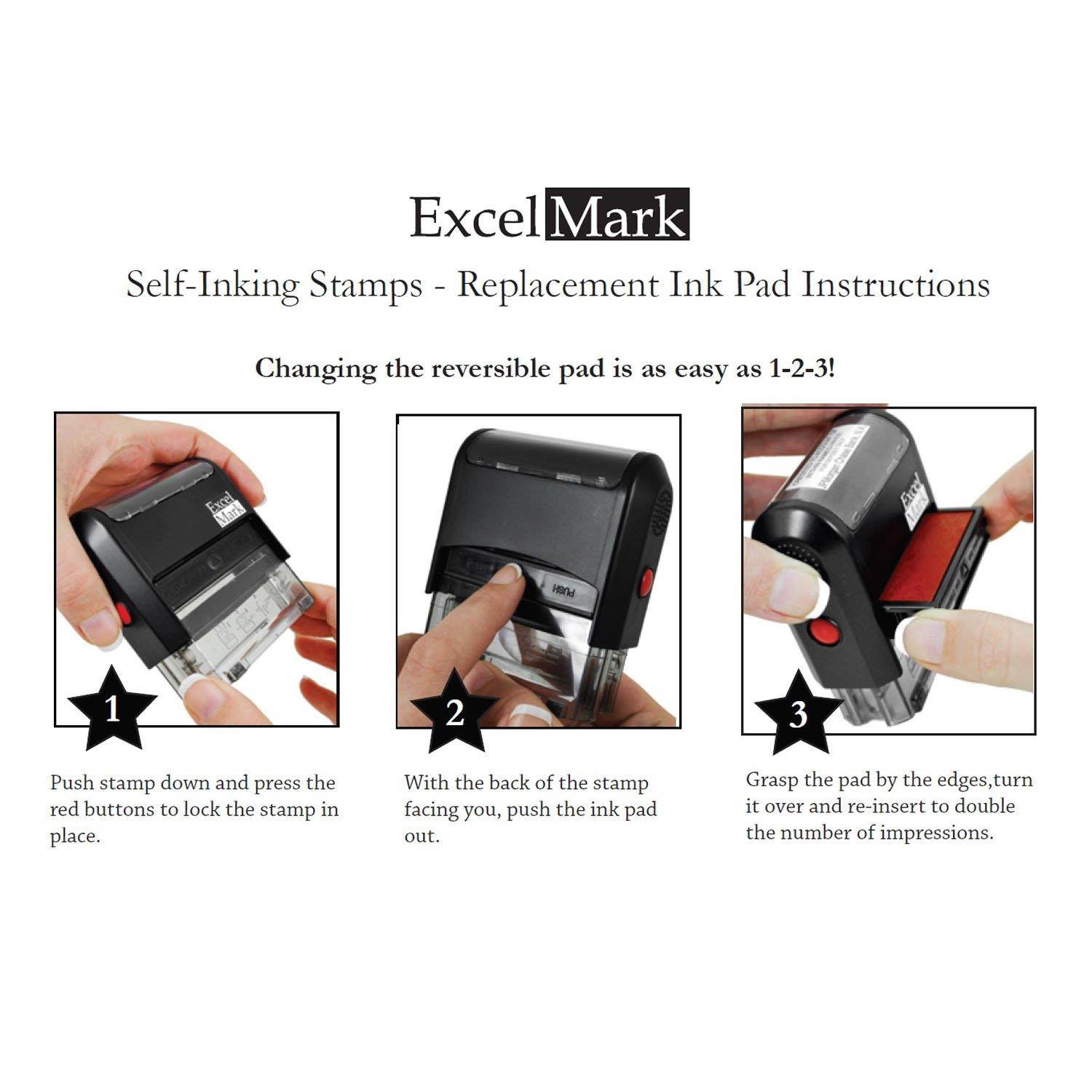 Paid with Check No, Amount, Date - ExcelMark Self Inking Rubber Stamp - A1848