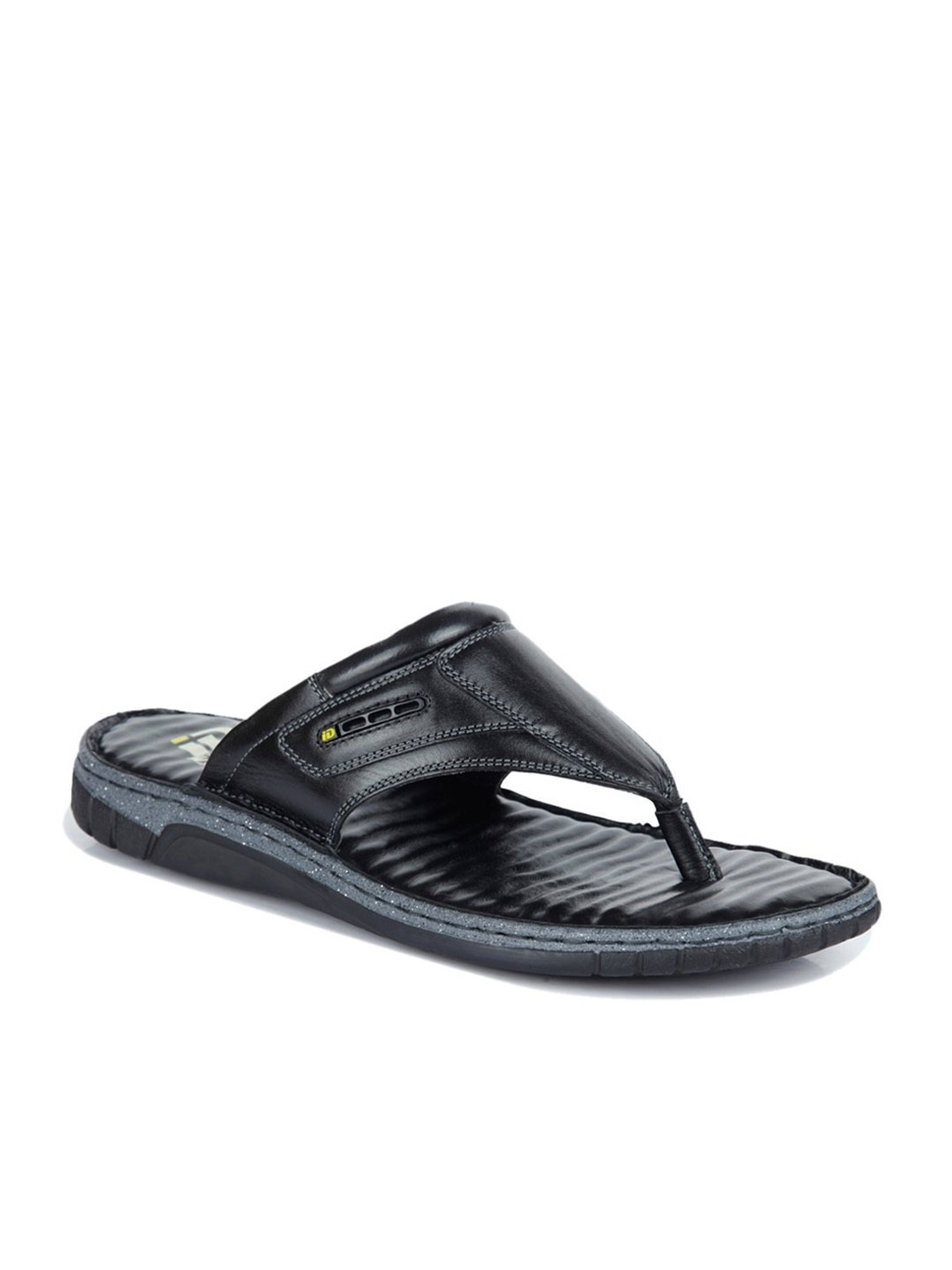 ID Men's Regular Black Thong Sandals