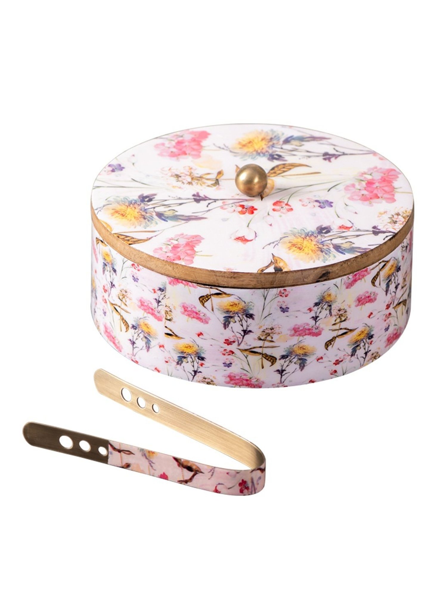 Nestroots Printed Pink Wood Serving Set of 2