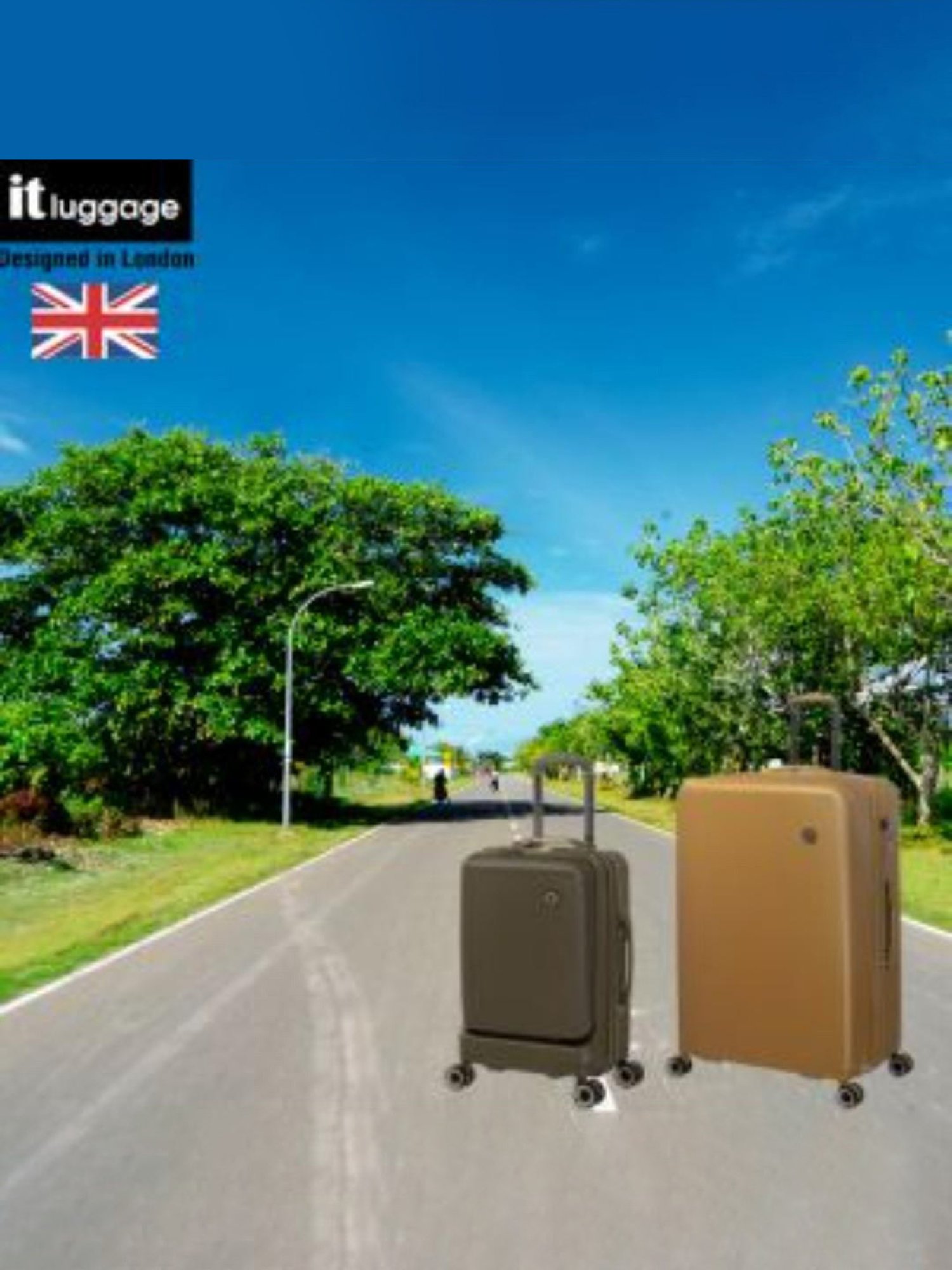 it luggage Rapidity Olive Combo-28 & 24 inches Expandable Hardsided Luggage Trolley with TSA Lock