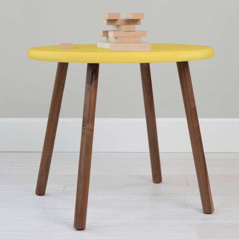 30" Peewee Round Kids' Table Walnut/Yellow - Nico & Yeye