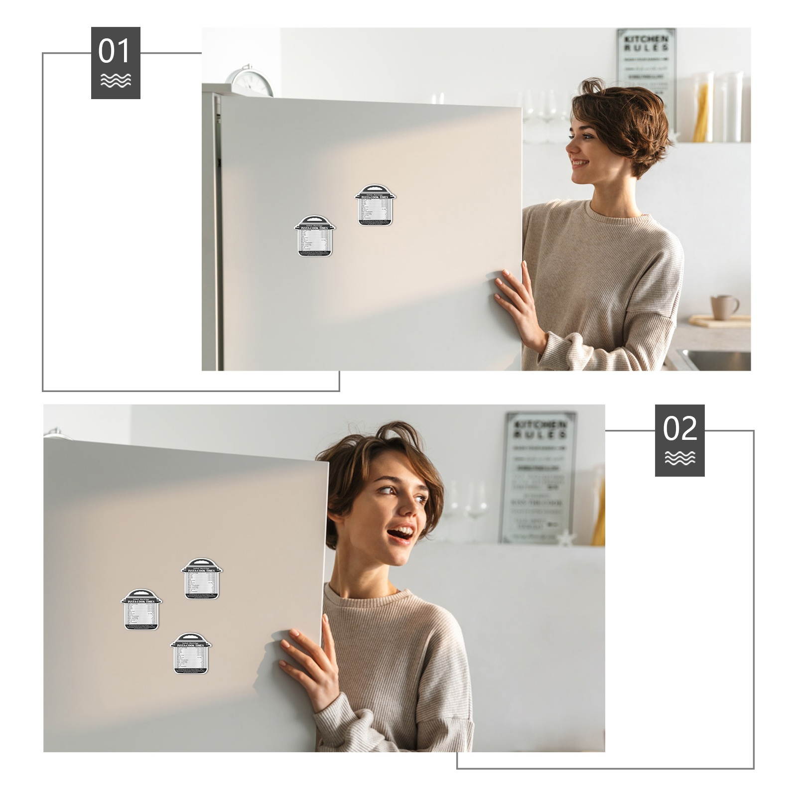 4Pcs Decorative Kitchen Cook Time Sticker Cook Time Magnet Instant Cooking Pot Decal