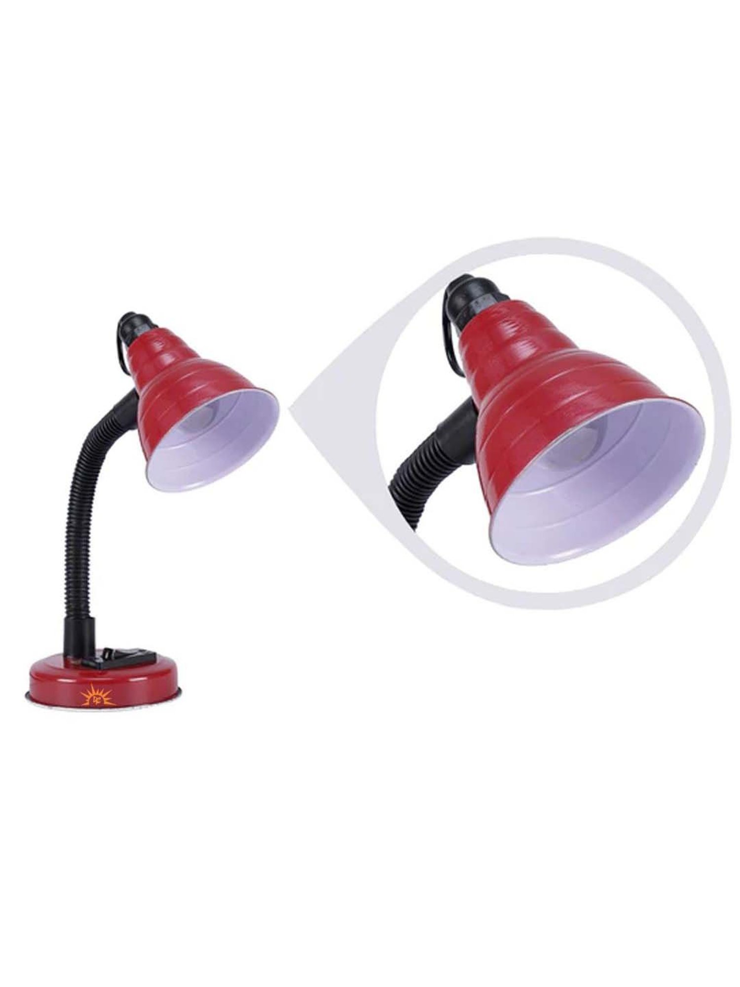 DecorativeRay Red PVC Study Table Lamp - Set of 1