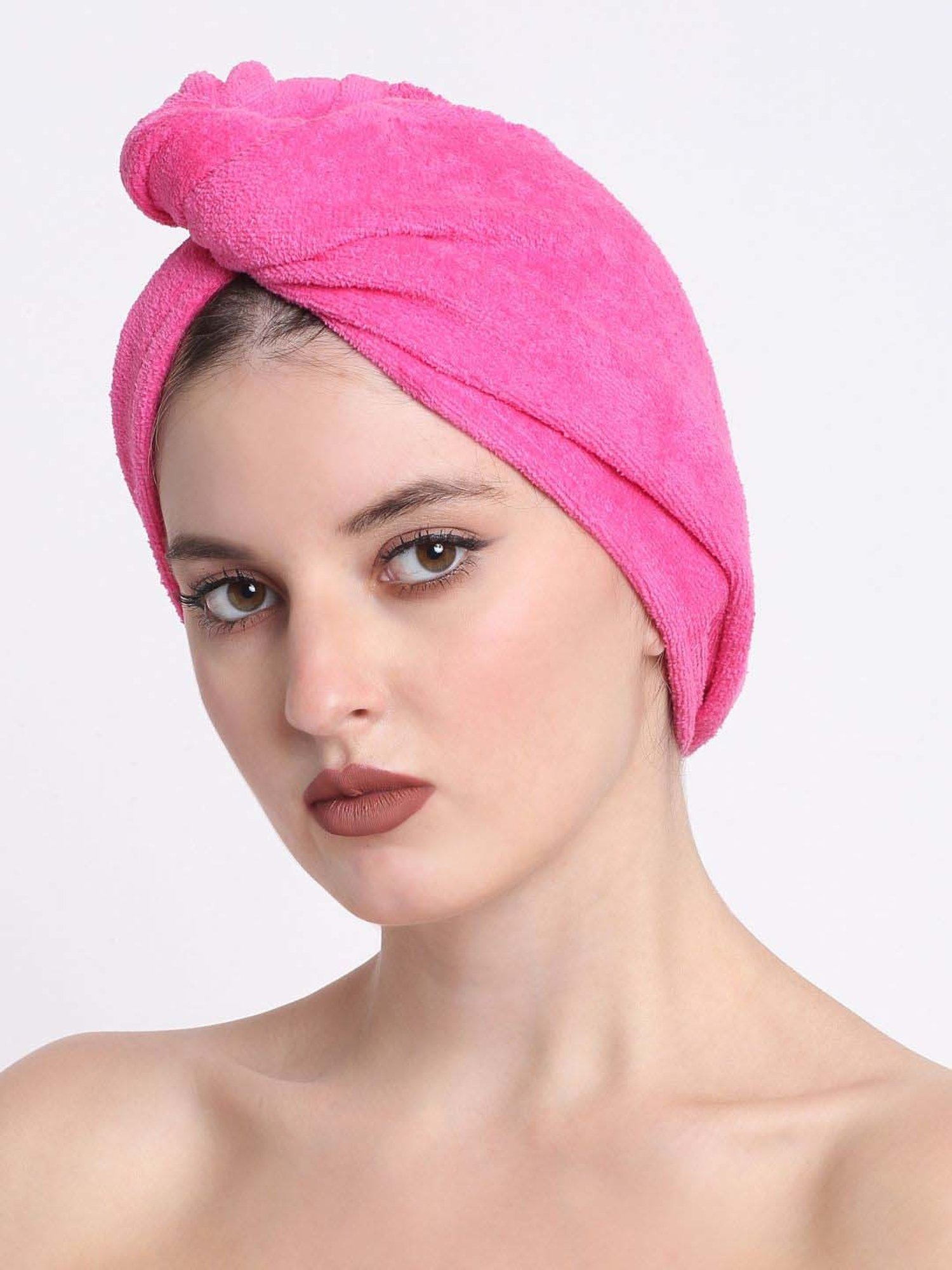 Creeva Luxury Fuchsia Cotton 380 GSM Hair Wrap