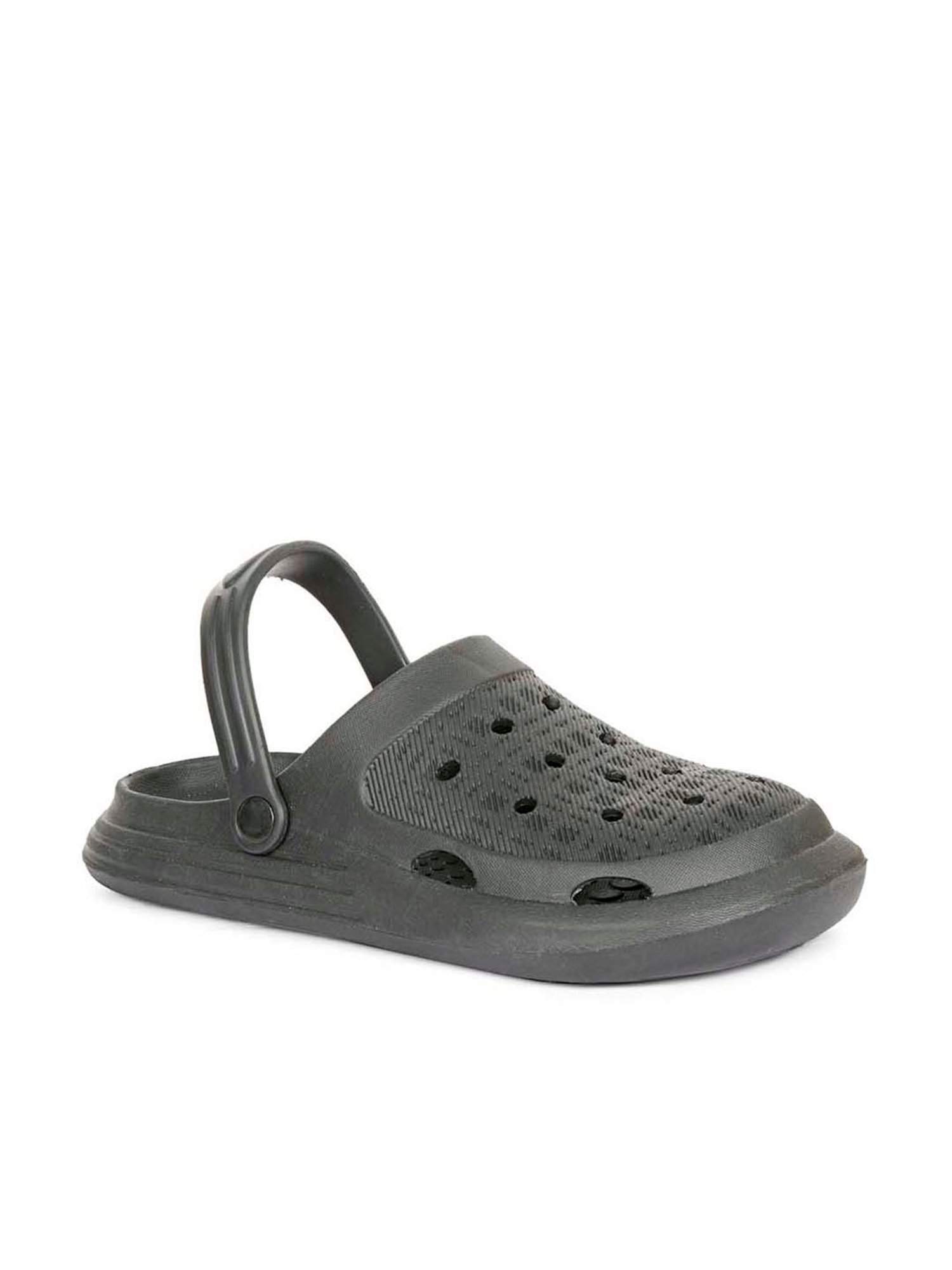 Mozafia Men's Black Back Strap Clogs