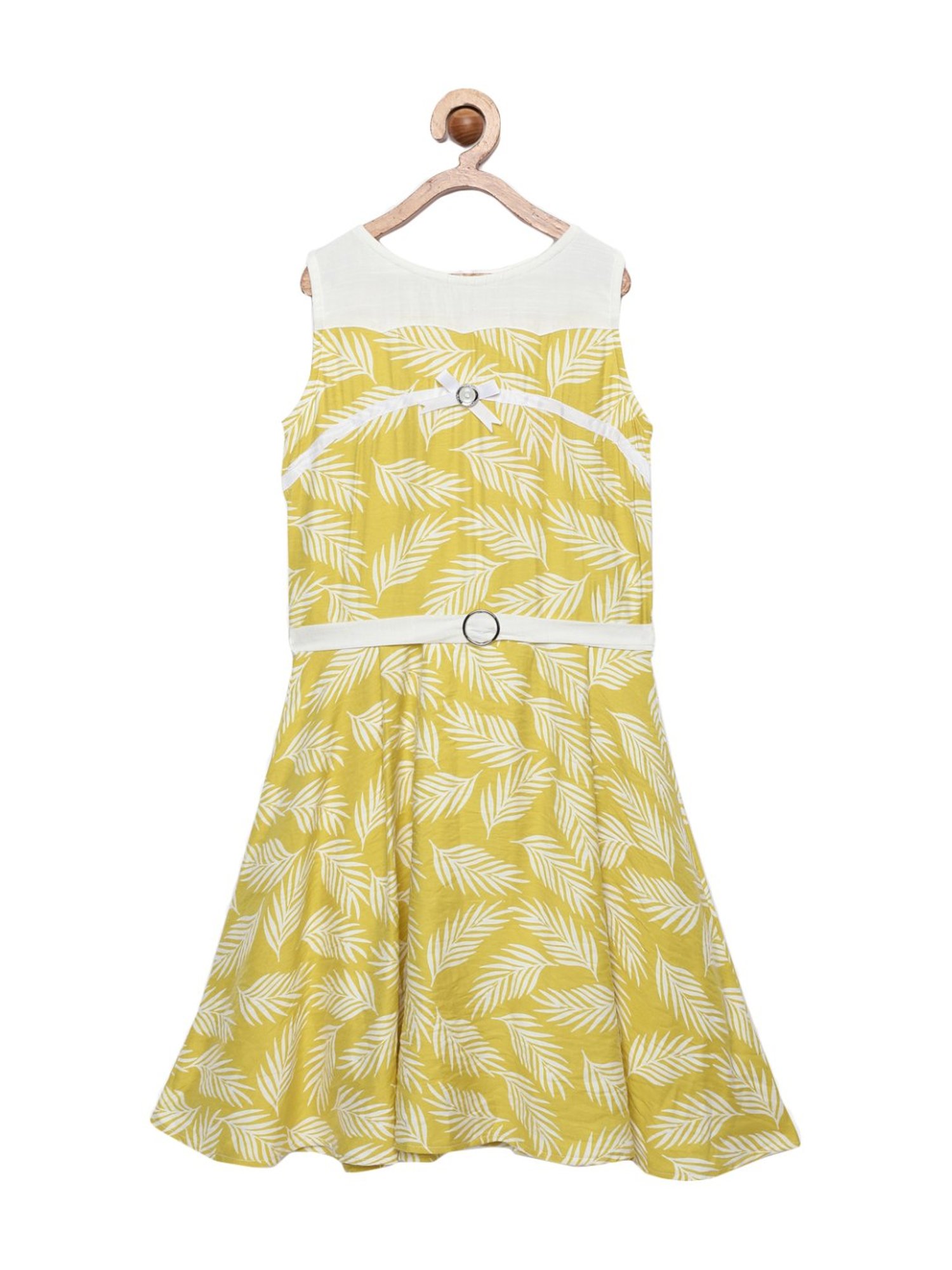 Tiny Girl Kids Mustard Floral Print Dress