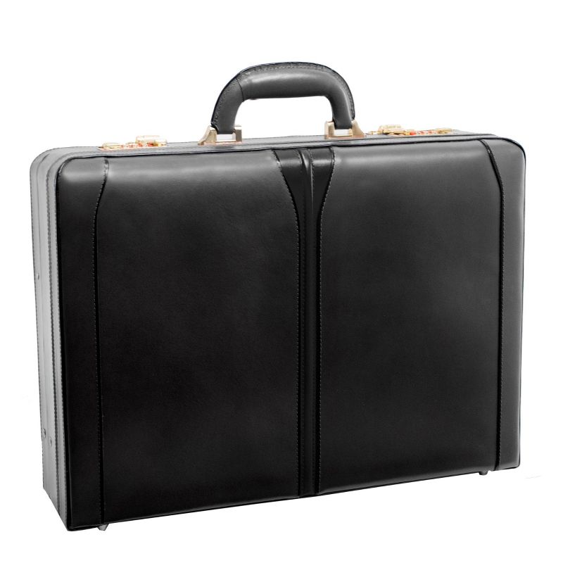 McKlein Turner Leather 4.5" Expandable Attache Briefcase - Black