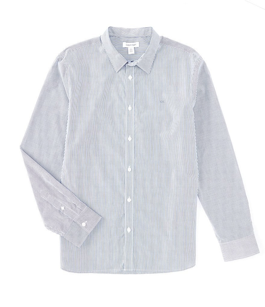 Calvin Klein Extra Fine Stripe Long-Sleeve Woven Shirt