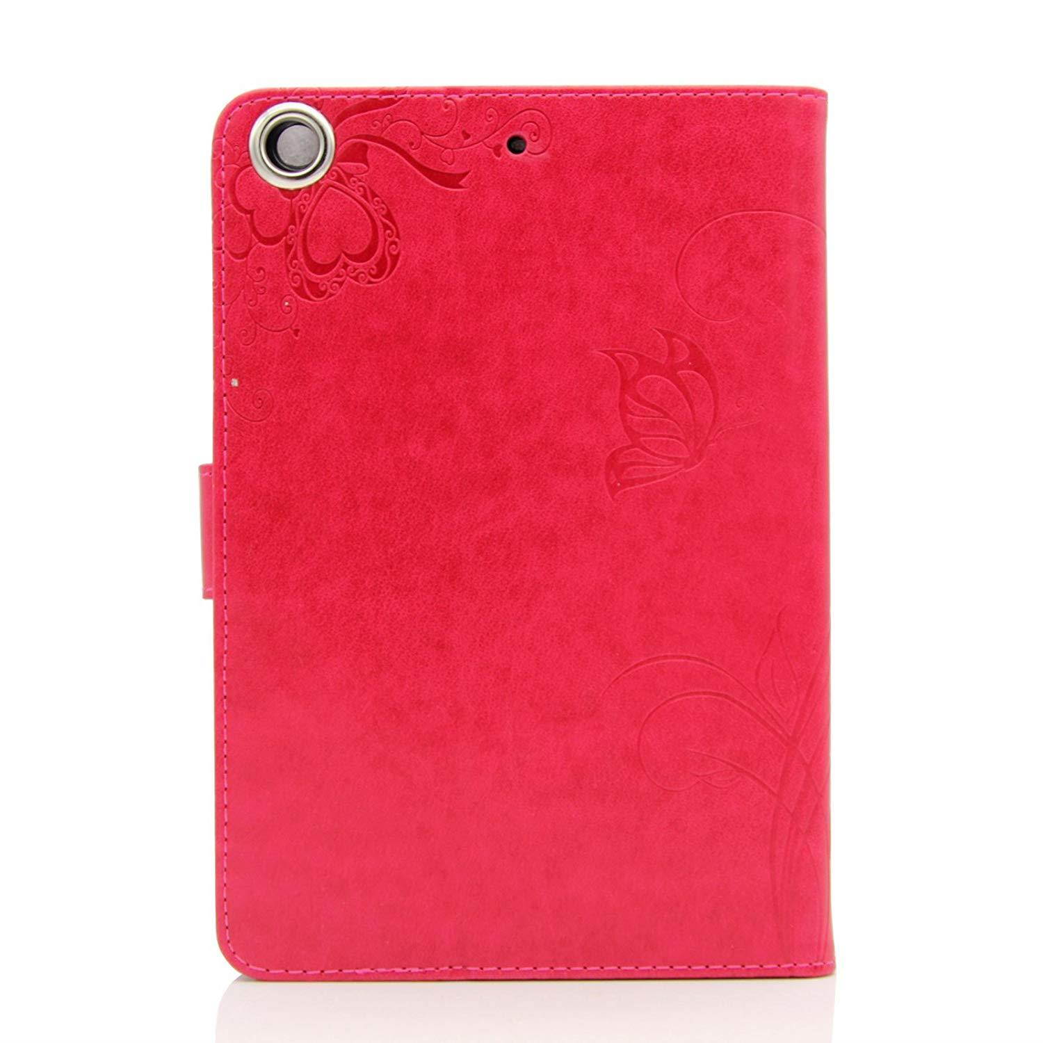 iPad mini 1/2/3 Case,Artyond Card Slot Stand Case Smart Magnetic Cover With [Auto Wake/Sleep Feature] Soft Micro Fiber TPU Leather Protective Case For Apple iPad mini 1 2 3 (Red)