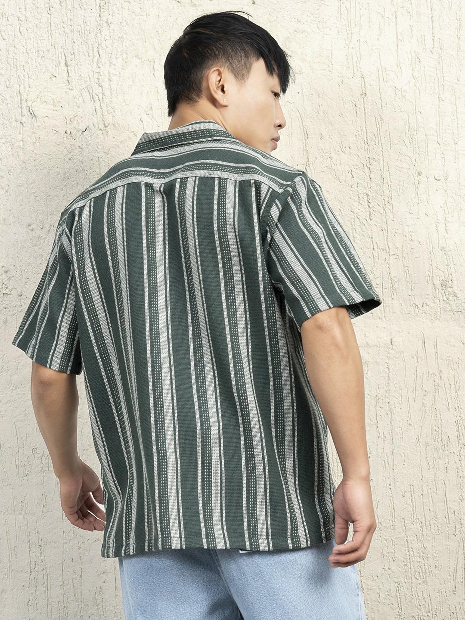 Hubberholme Men Cotton Short Sleeves Oversized Checked Shirt 9