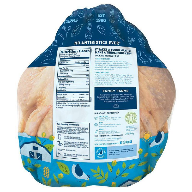 Perdue Whole Young Chicken Antibiotic Free - 5-6.25 lbs - price per lb