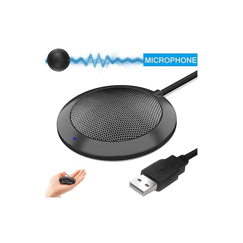 USB Computer Microphone, Portable Omnidirectional Condenser Boundary Laptop Conference Microphone for Recording, Video Meeting, Gaming, Skype, VoIP Calls with 360&deg;10ft Pickup Range