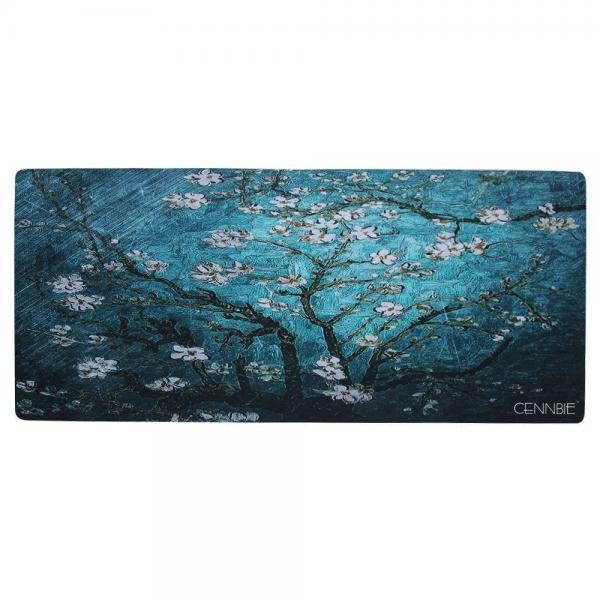 Cennbie Blossoming Almond Tree Rectangle Large Gaming Mouse Pad Extended Oblong Gaming Mousepad Mouse Mat in 895mm*395mm*1.8mm