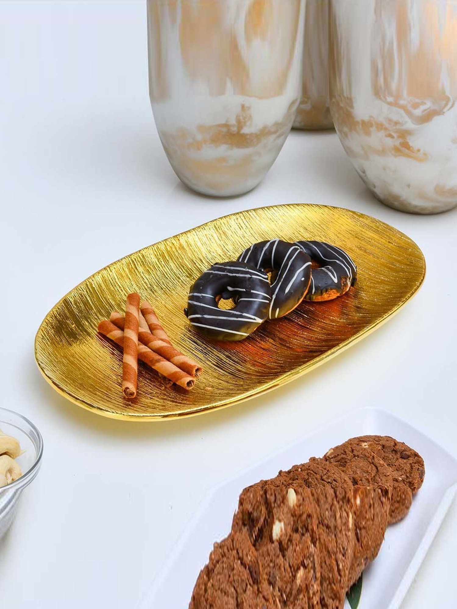 Fabindia Chitra Red Ceramic Large Oval Platter