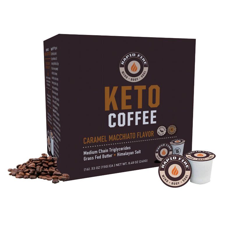 Rapid Fire Coffee Caramel Macchiato Light Roast Coffee Pods - 16ct