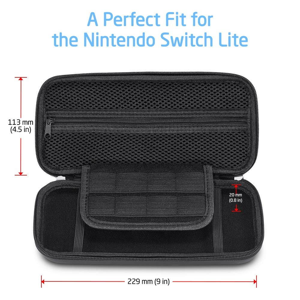 ESR Carrying Case for Nintendo Switch Lite, Protective Hard Portable Travel Carry Case with Multiple Storage for Nintendo Switch Lite Games & Accessories - Black