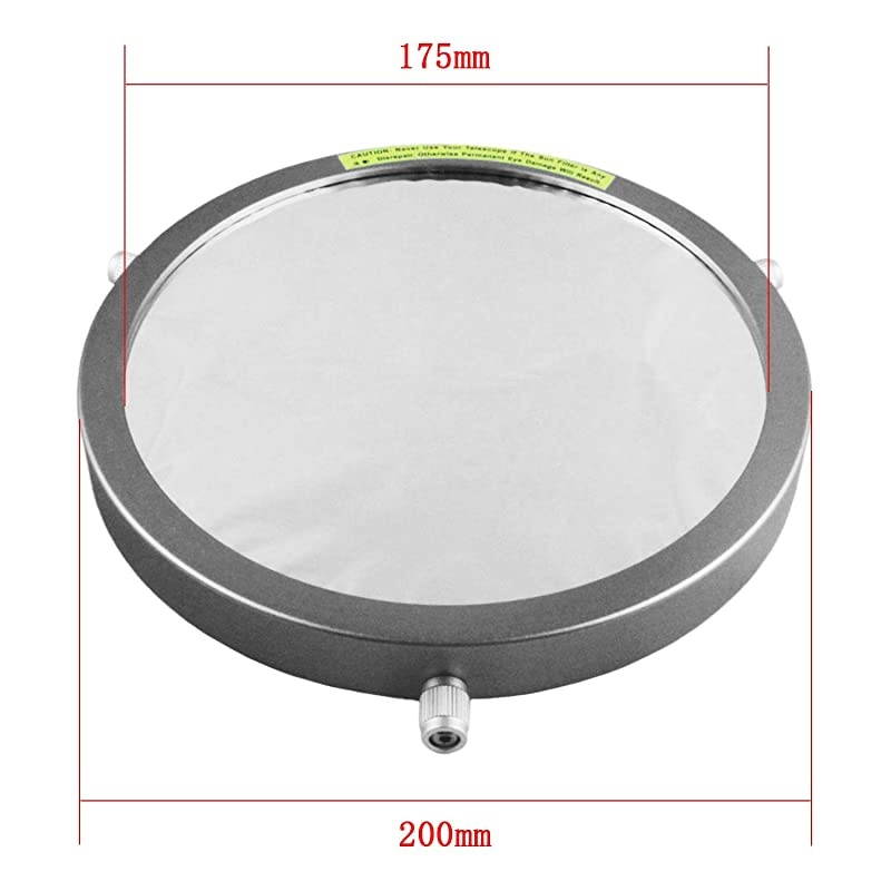 Deluxe Solar Filter 200mm Adjustable Metal Cap for Telescope Tubes with Outer Diameter 170 to 192mm Aperture 175mm Immediately Start Solar observing and Our Sun Becomes Within Reach