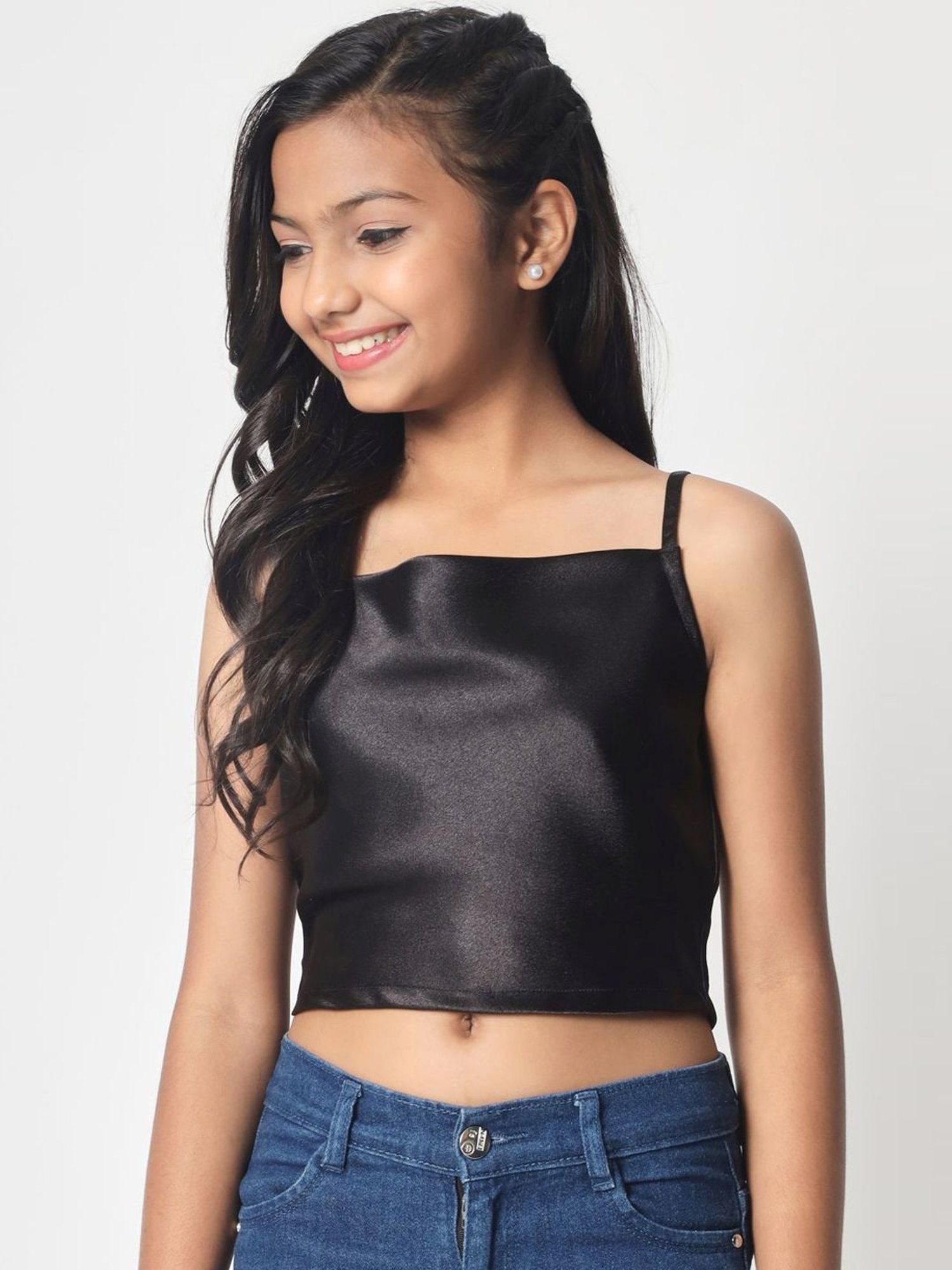 studiorasa Kids Black Fitted Fit Top