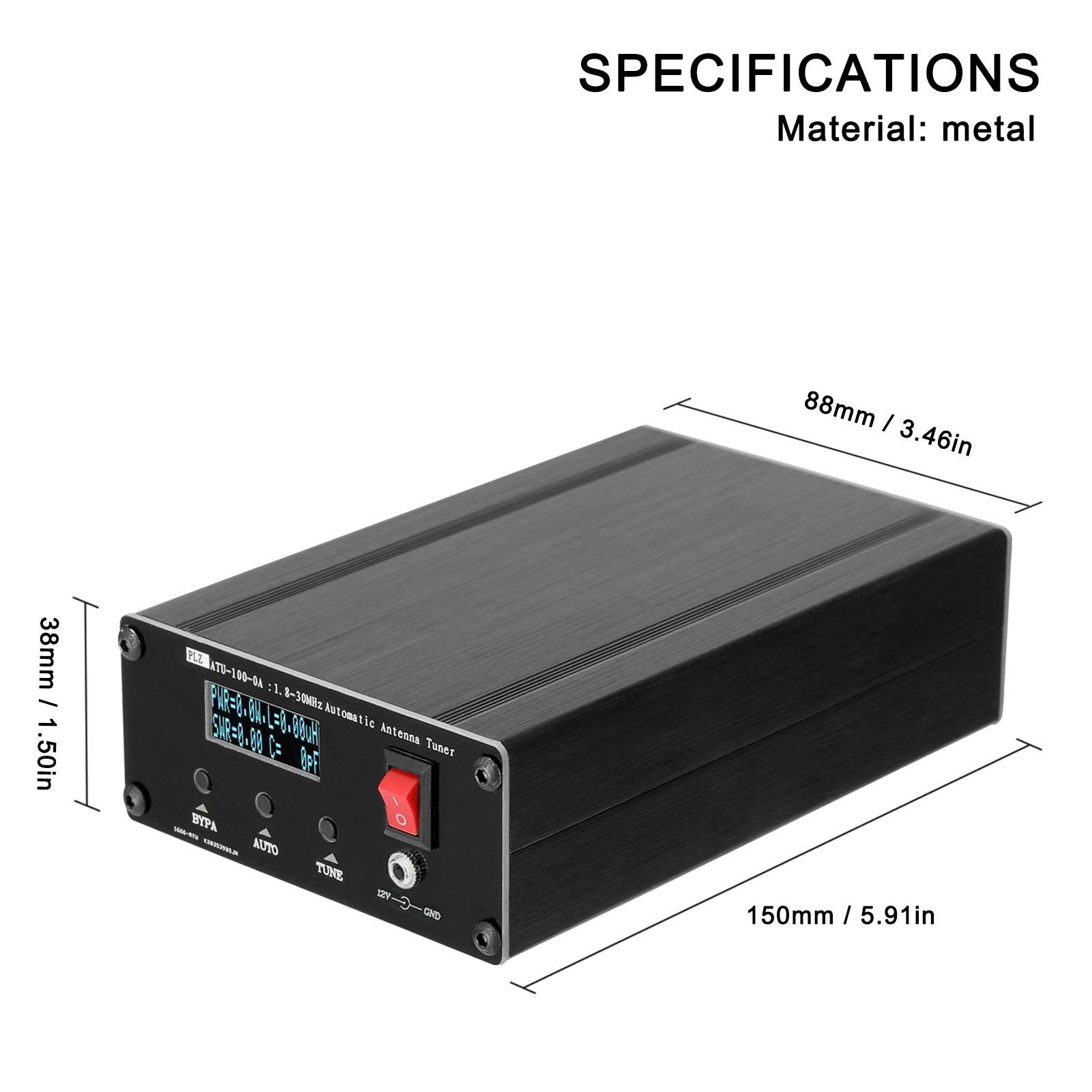ATU100 1.8-30Mhz Automatic Shortwave Antenna Tuner with 0.91inch OLED Display