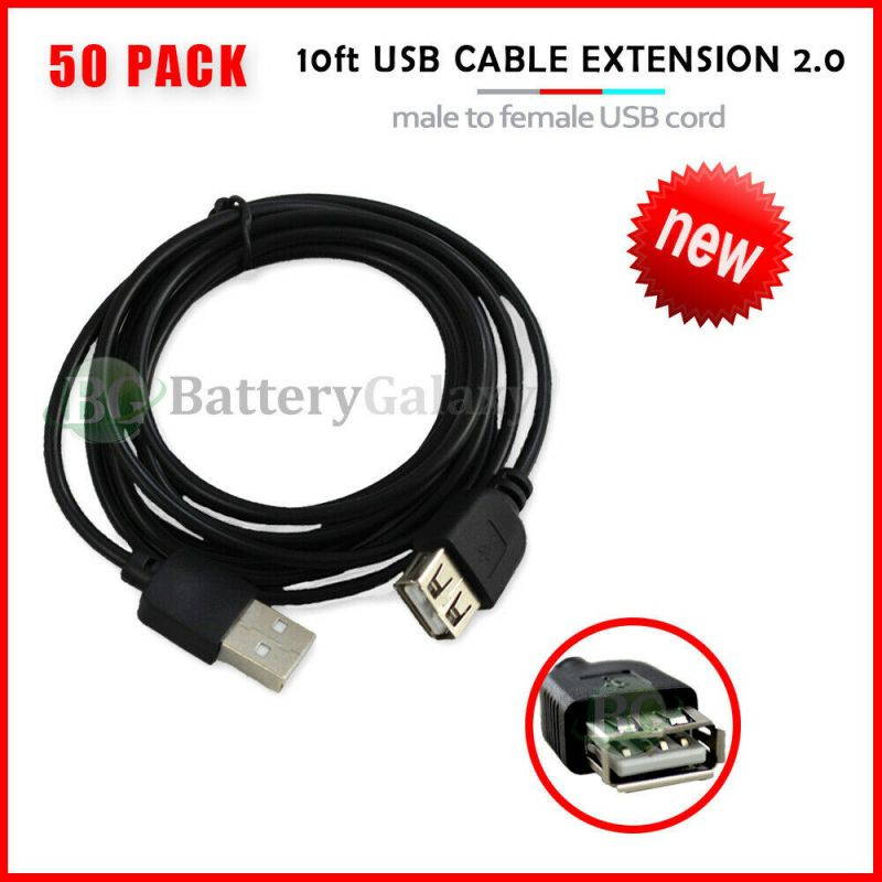 50X USB 10' Extension Cable Cord for  Galaxy A10e/A20/A3 A5 A7 2017/A50