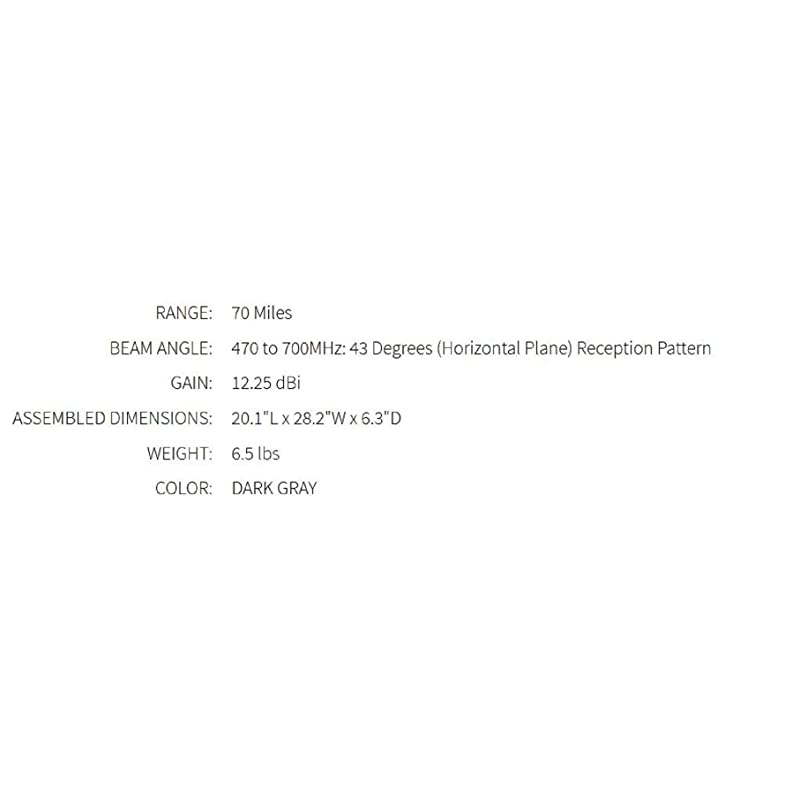 4 IndoorOutdoor HDTV Antenna 70 Mile Range