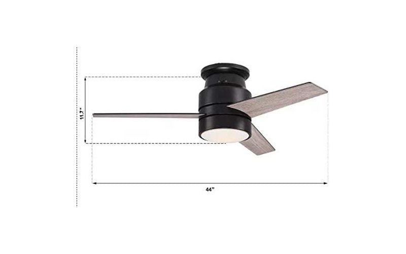 42" Matte Black Ceiling Fan with Frosted White Glass Light (Includes Remote)- Hearth Brands