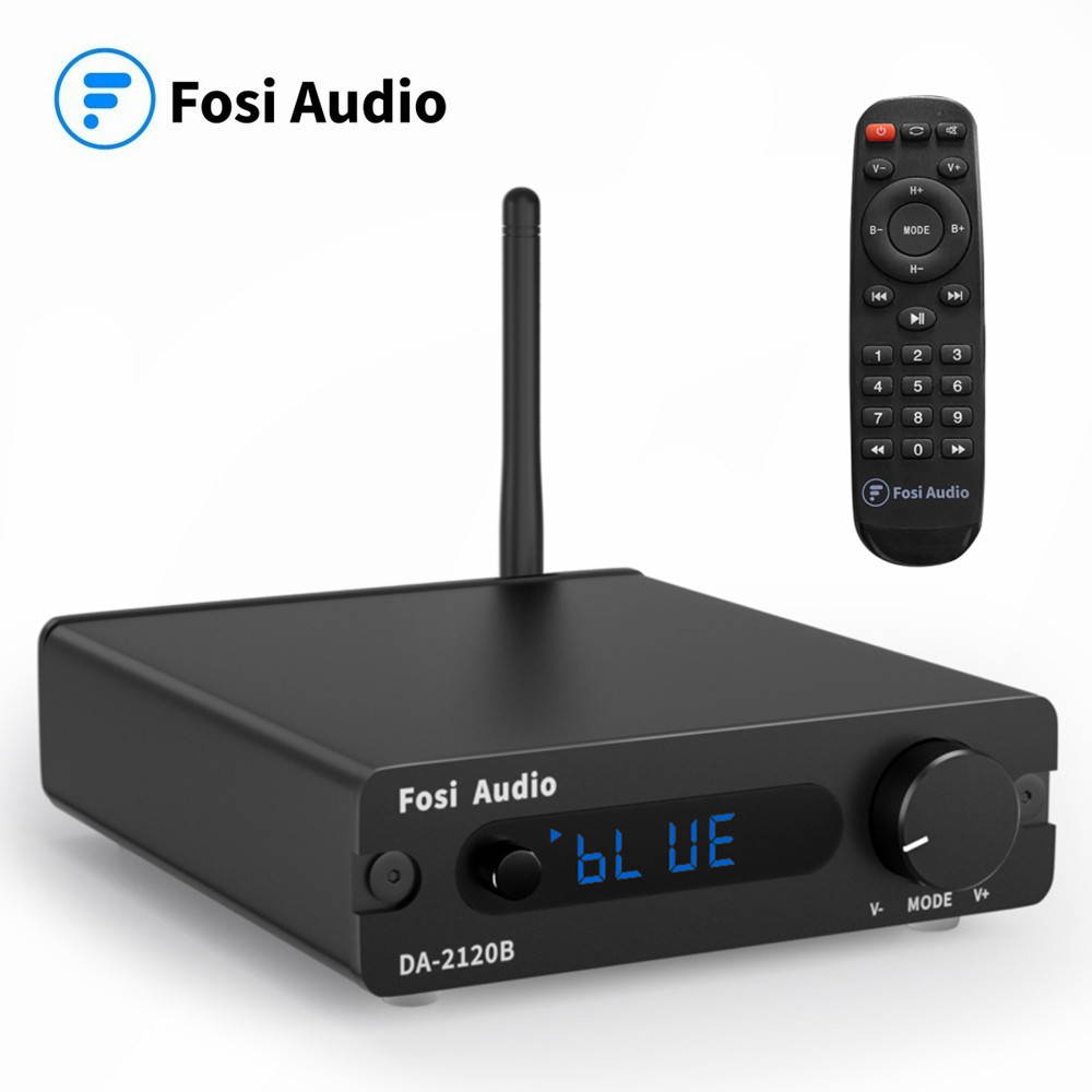 Fosi Audio DA2120B Bluetooth Amplifier Stereo Audio Wireless Amp Hifi Class D Power Amp 100W x2 Passive Speakers Remote Control