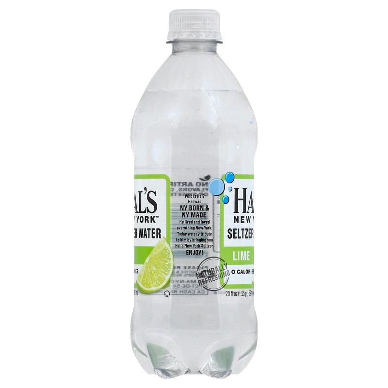 Hal's New York Lime Seltzer Water - 20 fl oz Bottle