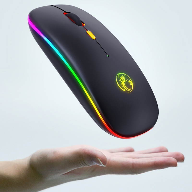 Wireless Mouse Luminous Effect 800/1200/1600 DPI RGB 3 Levels DPI Computer Mouse for Computer