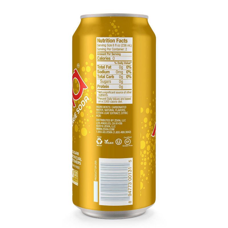 Zevia Cream Soda Zero Calorie Soda - 16 fl oz Can