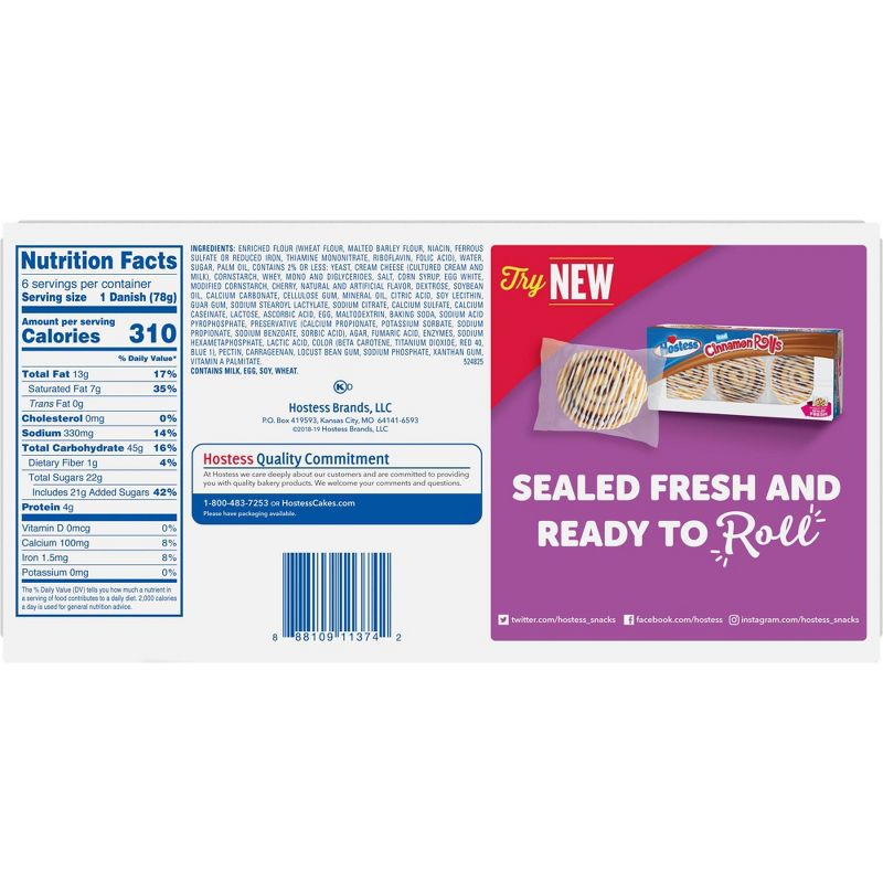 Hostess Cherry Cheese Danish - 16.5oz