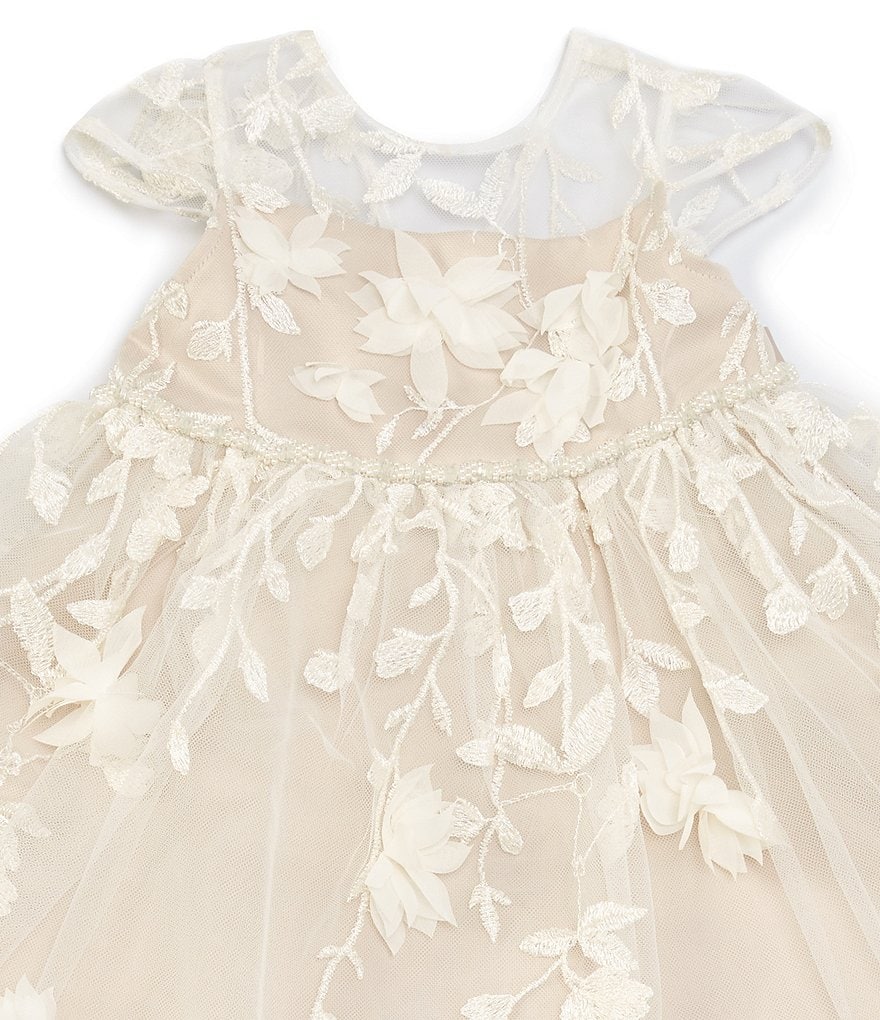 Habitual Baby Girls 12-24 Months Flutter-Sleeve Striped Faux-Wrap Dress