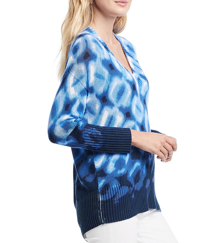 NIC + ZOE Shibori Bracelet Drop Shoulder Sleeve Sweater