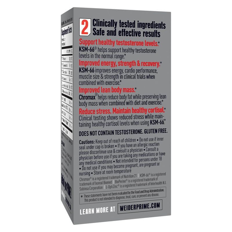 Weider Testosterone Support Dietary Supplement Capsules - 60ct