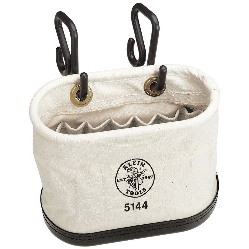 Klein Tools 5144 15-Pocket Aerial Oval Canvas Bucket with Hooks