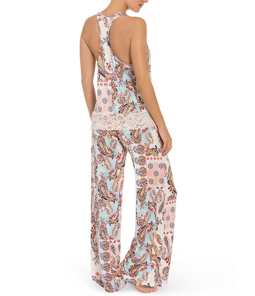 In Bloom by Jonquil Paisley Print Jersey Coordinating Pajama Set