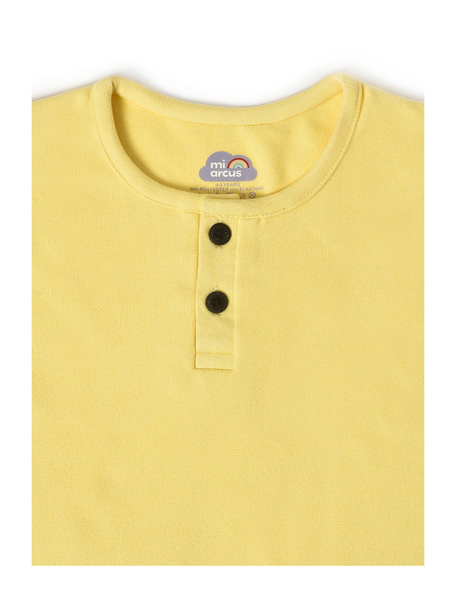 MiArcus Kids Yellow Solid Full Sleeves Thermal T-Shirt with Thermal Joggers