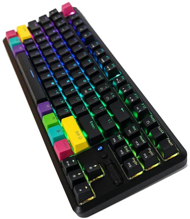 Glorious Modular Mechanical Gaming Keyboard (GMMK)- Barebone Edition (DIY Assembly Required) (Full Size, Black) + Glorious Black Aura Keycaps (Bundle)